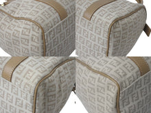 画像をギャラリービューアに読み込む, FENDI フェンディ ズッカ柄 ミニボストン 8BL068 キャンバス レザー ベージュ ゴールド金具 美品 中古 4c071855