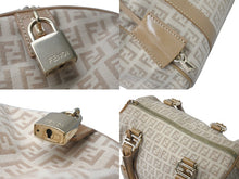 画像をギャラリービューアに読み込む, FENDI フェンディ ズッカ柄 ミニボストン 8BL068 キャンバス レザー ベージュ ゴールド金具 美品 中古 4c071855