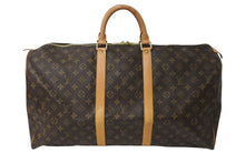 Load image into Gallery viewer, 極美品 LOUIS VUITTON ルイヴィトン キーポル55 ボストンバッグ M41414 モノグラム ブラウン ゴールド金具 中古 4c071857