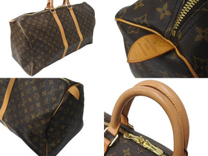 極美品 LOUIS VUITTON ルイヴィトン キーポル55 ボストンバッグ M41414 モノグラム ブラウン ゴールド金具 中古 4c071857