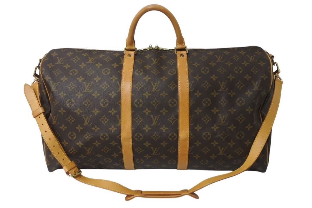 LOUIS VUITTON ルイヴィトン キーポルバンドリエール55 ボストンバッグ M41414 モノグラム PVC レザー ブラウン 美品 中古 4c071864