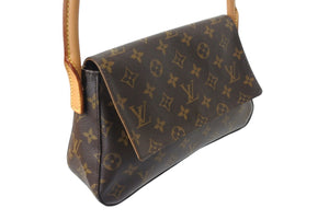 極美品 LOUIS VUITTON ルイヴィトン モノグラム ミニルーピング ショルダーバッグ M51147 PVC レザー ブラウン 中古 4c071873