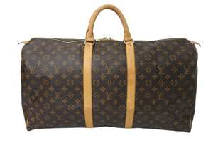 LOUIS VUITTON ルイヴィトン キーポル55 ボストンバッグ M41414 モノグラム ブラウン ゴールド金具 美品 中古 4c071879