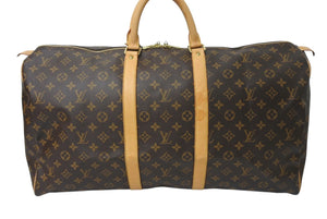 LOUIS VUITTON ルイヴィトン キーポル55 ボストンバッグ M41414 モノグラム ブラウン ゴールド金具 美品 中古 4c071879