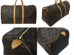 LOUIS VUITTON ルイヴィトン キーポル55 ボストンバッグ M41414 モノグラム ブラウン ゴールド金具 美品 中古 4c071879