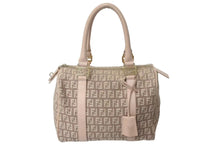 画像をギャラリービューアに読み込む, FENDI フェンディ ミニボストンバッグ ボストンバッグ バッグ キャンバス レザー ベージュ ピンク 2104102047852 美品 中古 4c071880