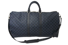 Load image into Gallery viewer, 極美品 LOUIS VUITTON ルイヴィトン キーポル バンドリエール55 ボストンバッグ N41356 ダミエグラフィット コバルト ブラック 中古 4c071901