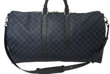 Load image into Gallery viewer, 極美品 LOUIS VUITTON ルイヴィトン キーポル バンドリエール55 ボストンバッグ N41356 ダミエグラフィット コバルト ブラック 中古 4c071901