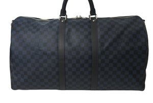 極美品 LOUIS VUITTON ルイヴィトン キーポル バンドリエール55 ボストンバッグ N41356 ダミエグラフィット コバルト ブラック 中古 4c071901