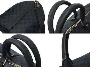 極美品 LOUIS VUITTON ルイヴィトン キーポル バンドリエール55 ボストンバッグ N41356 ダミエグラフィット コバルト ブラック 中古 4c071901