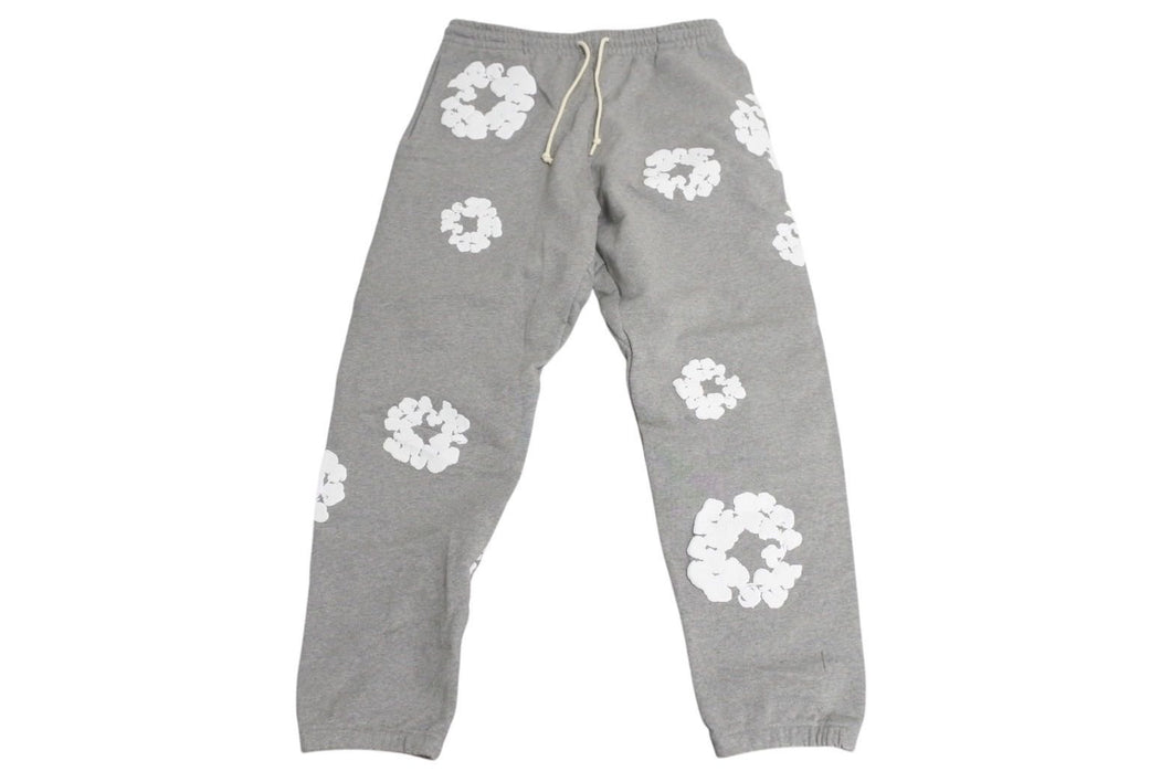 新品未使用 DenimTears デニムティアーズ TheCottonWreathSweatpants ザコットンリーススウェットパンツ グレー ホワイト XL 中古 4c071909