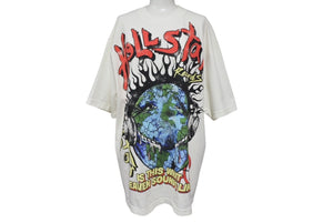 新品未使用 Hellstar ヘルスター Heaven On Earth ヘブンオアアース 半袖Tシャツ コットン ホワイト マルチカラー サイズM 中古 4c071919