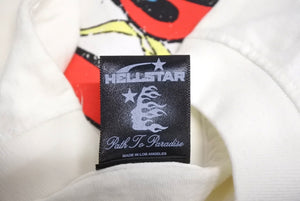 新品未使用 Hellstar ヘルスター Heaven On Earth ヘブンオアアース 半袖Tシャツ コットン ホワイト マルチカラー サイズM 中古 4c071919