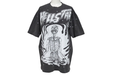 新品未使用品 Hellstar studious ヘルスター sleeve tee tシャツ コットン グレー ホワイト プリント サイズS 4c071921