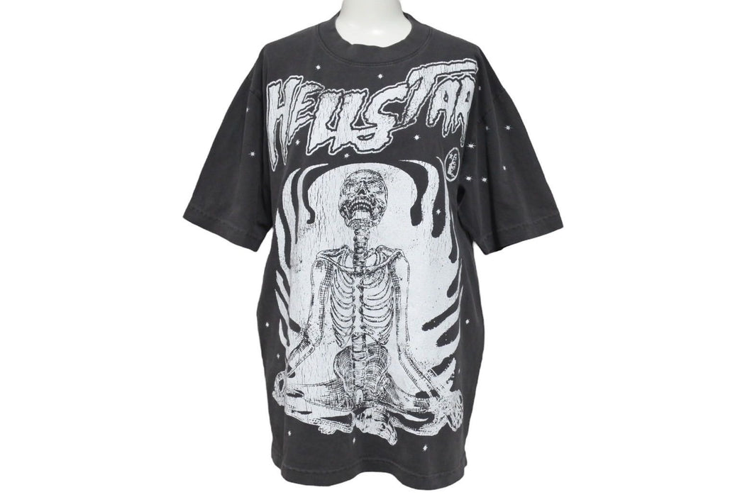 新品未使用品 Hellstar studious ヘルスター sleeve tee tシャツ コットン グレー ホワイト プリント サイズS 4c071921