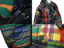 Load image into Gallery viewer, POLO RALPH LAUREN ポロラルフローレン PATCHWORK DOWN JACKET クレイジーパターン ダウンジャケット XLサイズ 710716328002 美品 中古 4c071929