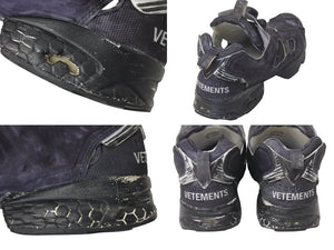 VETEMENTS x REEBOK ヴェトモン リーボック 17AW インスタ ポンプ フューリーCN2260 28cm ブラック 美品 中古 4c071933