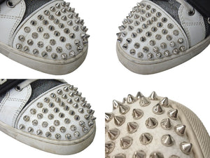 CHRISTIAN LOUBOUTIN Christian Louboutin Lewis Spike Canvas Leather Studs Size 42 Good Condition Used 4c071934