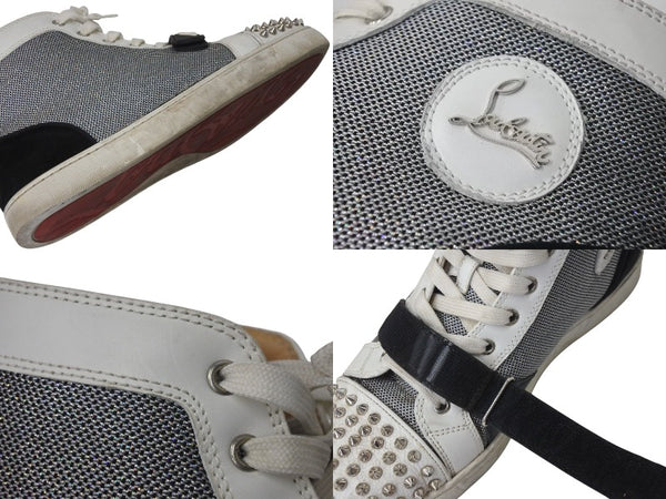 CHRISTIAN LOUBOUTIN Christian Louboutin Lewis Spike Canvas Leather Studs Size 42 Good Condition Used 4c071934
