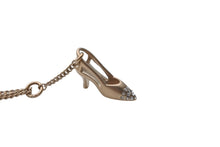 Load image into Gallery viewer, 新品同様 CHANEL シャネル ココマーク ラインストーン パンプス ネックレス 重量約7g 05A メタル ゴールド ロゴ アクセサリー 中古 4c071947