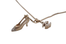 Load image into Gallery viewer, 新品同様 CHANEL シャネル ココマーク ラインストーン パンプス ネックレス 重量約7g 05A メタル ゴールド ロゴ アクセサリー 中古 4c071947