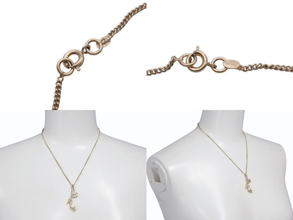 新品同様 CHANEL シャネル ココマーク ラインストーン パンプス ネックレス 重量約7g 05A メタル ゴールド ロゴ アクセサリー 中古 4c071947