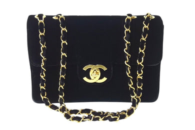 CHANEL シャネル マドモアゼル チェーン ショルダーバッグ ベルベット 2番台 ロゴ ブラック ココマーク 黒 美品 中古 4c071991