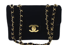 Load image into Gallery viewer, CHANEL シャネル マドモアゼル チェーン ショルダーバッグ ベルベット 2番台 ロゴ ブラック ココマーク 黒 美品 中古 4c071991