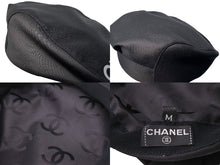 Load image into Gallery viewer, 新品未使用 CHANEL シャネル ロゴ ハンチング ブラック 帽子 ココマーク コットン シルク サイズM 美品 中古 4c072007