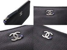 Load image into Gallery viewer, 極美品 CHANEL シャネル コインケース A81659 ココマーク プチカメリア 27番台 レザー ブラック シルバー金具 中古 4c072018