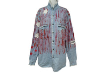 画像をギャラリービューアに読み込む, FAITH CONNEXION フェイスコネクション シャンブレー 長袖シャツ W5802D00025 コットン ブルー レッド サイズS 美品 中古 4c072416