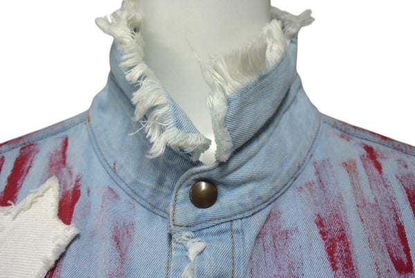 FAITH CONNEXION Chambray Long-Sleeve Shirt W5802D00025 Cotton Blue Red Size S Excellent Condition Used 4c072416
