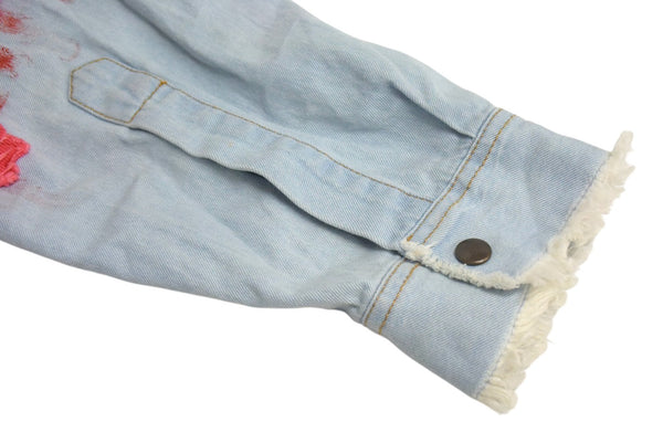 FAITH CONNEXION Chambray Long-Sleeve Shirt W5802D00025 Cotton Blue Red Size S Excellent Condition Used 4c072416