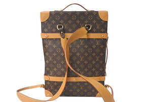 極美品 LOUIS VUITTON ルイヴィトン ソフトトランク バックパックMM M44749 リュック モノグラム PVC レザー ゴールド金具 中古 4c072417