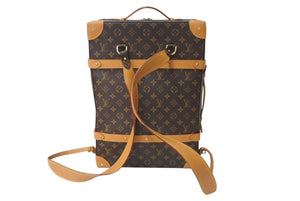 極美品 LOUIS VUITTON ルイヴィトン ソフトトランク バックパックMM M44749 リュック モノグラム PVC レザー ゴールド金具 中古 4c072417