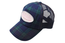 Load image into Gallery viewer, VON DUTCH ボンダッチ タータンチェック メッシュキャップ トラッカーハット グリーン ネイビー 美品 中古 4c072430