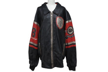 Load image into Gallery viewer, pellepelle ペレペレ レザージャケット サイズ58 ラインストーン スタッズ レザー ブラック レッド 良品 中古 4c072431