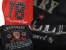 Load image into Gallery viewer, pellepelle ペレペレ レザージャケット サイズ58 ラインストーン スタッズ レザー ブラック レッド 良品 中古 4c072431