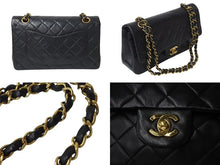 Load image into Gallery viewer, CHANEL シャネル マトラッセ23 Wフラップ チェーン ショルダーバッグ ラムスキン 2番台 ブラック ゴールド金具 美品 中古 4c072433