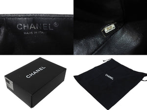 極美品 CHANEL シャネル イーストウエスト ショルダーバッグ キャビアスキン 14番台 黒×シルバー 中古 4c072434