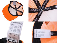 画像をギャラリービューアに読み込む, 新品未使用 CHROME HEARTS クロムハーツ トラッカーキャップ CHクロスパッチ ONE SIZE メッシュ オレンジ シルバー925 中古 4c072444