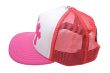 画像をギャラリービューアに読み込む, 新品未使用 CHROME HEARTS クロムハーツ トラッカーキャップ CHクロスパッチ ONE SIZE メッシュ ピンク シルバー925 中古 4c072445