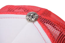 画像をギャラリービューアに読み込む, 新品未使用 CHROME HEARTS クロムハーツ トラッカーキャップ CHクロスパッチ ONE SIZE メッシュ ピンク シルバー925 中古 4c072445