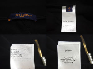 極美品 LOUIS VUITTON ルイヴィトン エンブロイダードジャージー 25SS スウェットパンツ パール RM251MQ CFJ HRY43W ブラック 中古 4c072460