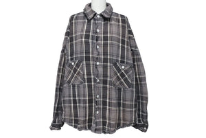 saint mxxxxxx セントマイケル FRNL CHECK SHIRTS FRNL チェックシャツ サイズ L ブラック グレイ SM-YS1-0000-023 美品 中古 4c072463