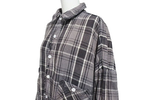 saint mxxxxxx セントマイケル FRNL CHECK SHIRTS FRNL チェックシャツ サイズ L ブラック グレイ SM-YS1-0000-023 美品 中古 4c072463