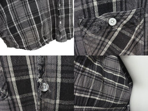 saint mxxxxxx セントマイケル FRNL CHECK SHIRTS FRNL チェックシャツ サイズ L ブラック グレイ SM-YS1-0000-023 美品 中古 4c072463