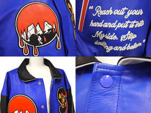 極美品 SAINT MICHAEL セントマイケル Denim Tears デニムティアーズ HOLY GRAIL VARSITY JACKET ジャケット スタジャン XL 中古 4c072466