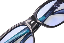 画像をギャラリービューアに読み込む, CHROME HEARTS クロムハーツ VAGILANTE ヴィジランテ アイウェア メガネフレーム 54-19-149 ブラック シルバー ブルーレンズ 美品 中古 4c072471