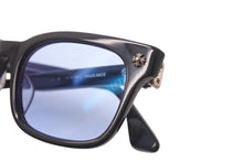 画像をギャラリービューアに読み込む, CHROME HEARTS クロムハーツ VAGILANTE ヴィジランテ アイウェア メガネフレーム 54-19-149 ブラック シルバー ブルーレンズ 美品 中古 4c072471